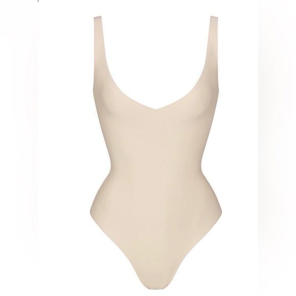 SKIMS Other - NWT SKIMS Body Unlined Plunge Thong Bodysuit in Small color Sand